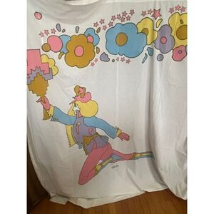 Peter Max Olympic Flier Twin XL Flat Sheet Vintage Whimsigoth Cottagecore